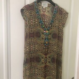 Ananya Beaded Medium Earthtone  Quality Silk Tunic